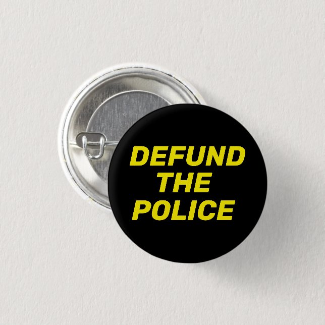 Defund The Police black yellow modern typography 3 Cm Round Badge (Front & Back)
