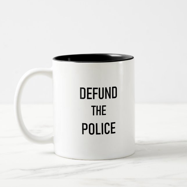 Defund the Police Two-Tone Coffee Mug (Left)