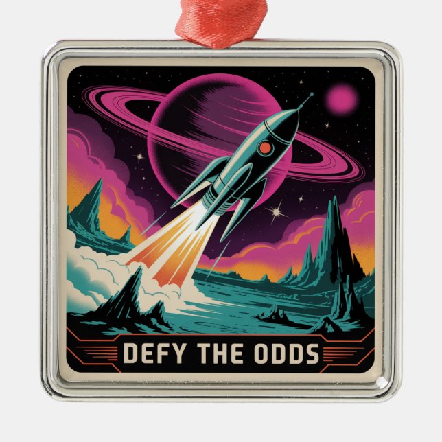Defy The Odds Metal Ornament (Front)