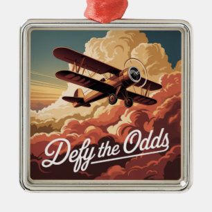 Defy The Odds Metal Ornament