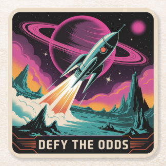 Defy The Odds Square Paper Coaster