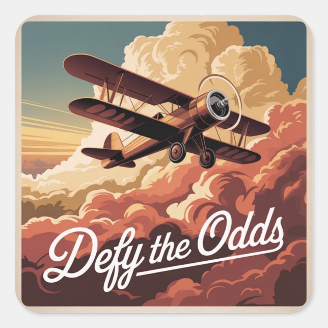Defy The Odds Square Sticker (Front)