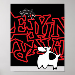 Defying Gravity Bunny & Doggy Poster