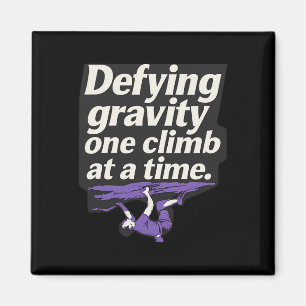 Defying Gravity Climbing Gear Design Bold Italic Magnet