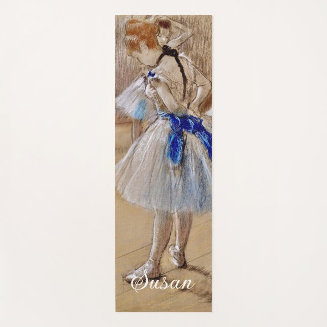 Dega’s Dancer With Blue Ribbon Yoga Mat (Front)