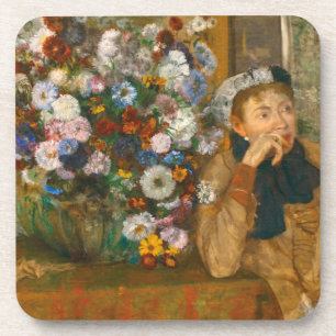 Degas A Woman Seated Beside a Vase of Flowers Coaster