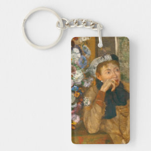 Degas A Woman Seated Beside a Vase of Flowers Key Ring