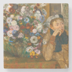 Degas A Woman Seated Beside a Vase of Flowers Stone Coaster