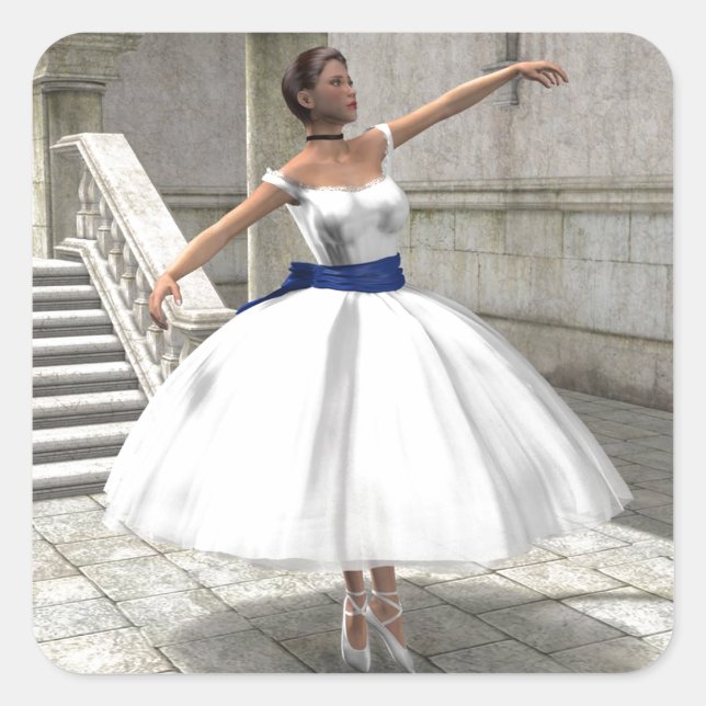 Degas Ballerina Square Sticker (Front)