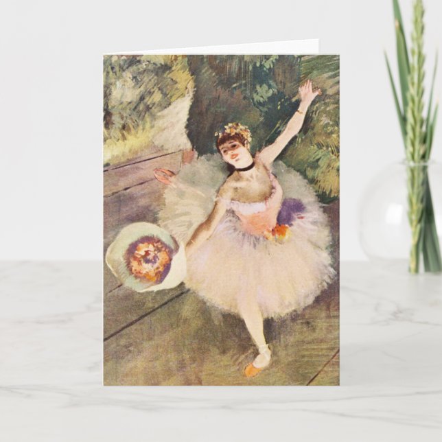 Degas Ballerina with Bouquet of Flowers Card (Front)