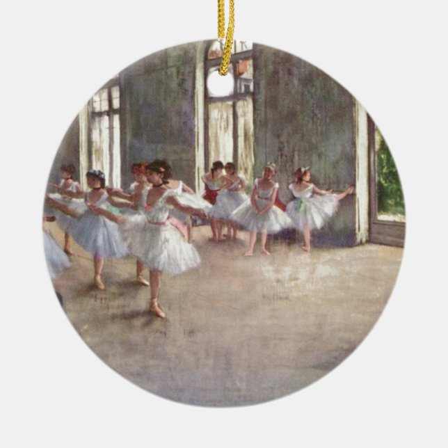 Degas Ballet Dancers Ceramic Tree Decoration (Front)
