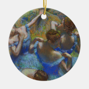 Degas Blue Dancers Pastel Fine Art Masterpiece Ceramic Ornament