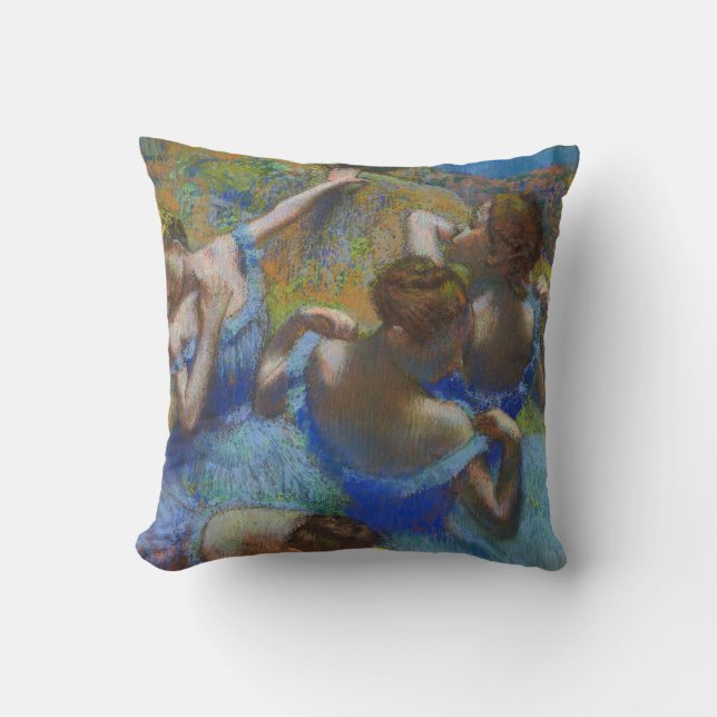 Degas Blue Dancers Pastel Fine Art Masterpiece Cushion (Front)