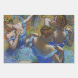Degas Blue Dancers Pastel Fine Art Masterpiece Wrapping Paper Sheet