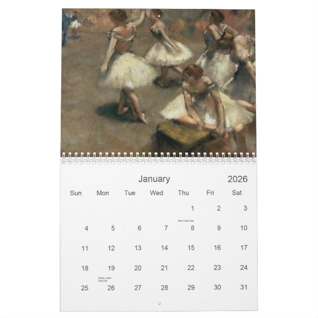 Degas  Calendar (Jan 2026)