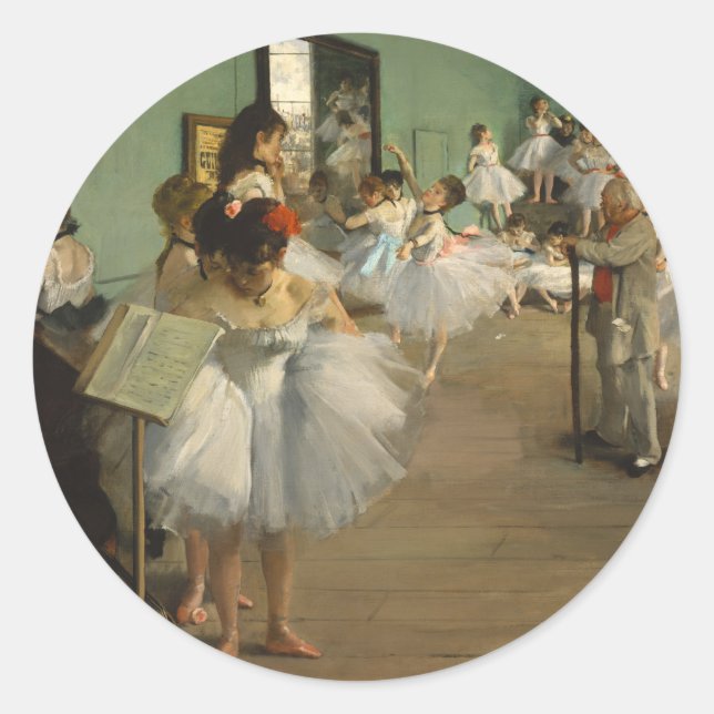 Degas Dance Class Ballet Dancers Ballerina Art Classic Round Sticker (Front)