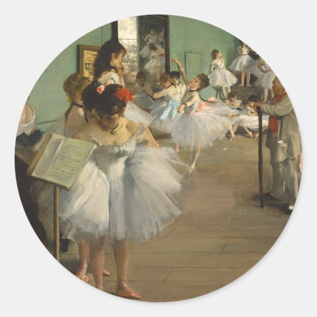 Degas Dance Class Ballet Dancers Ballerina Art Classic Round Sticker (Front)