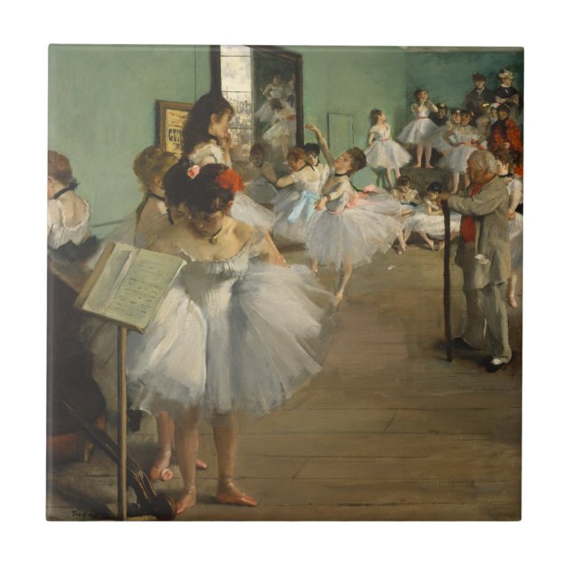 Degas Dance Class Ballet Dancers Ballerina Art Tile (Front)