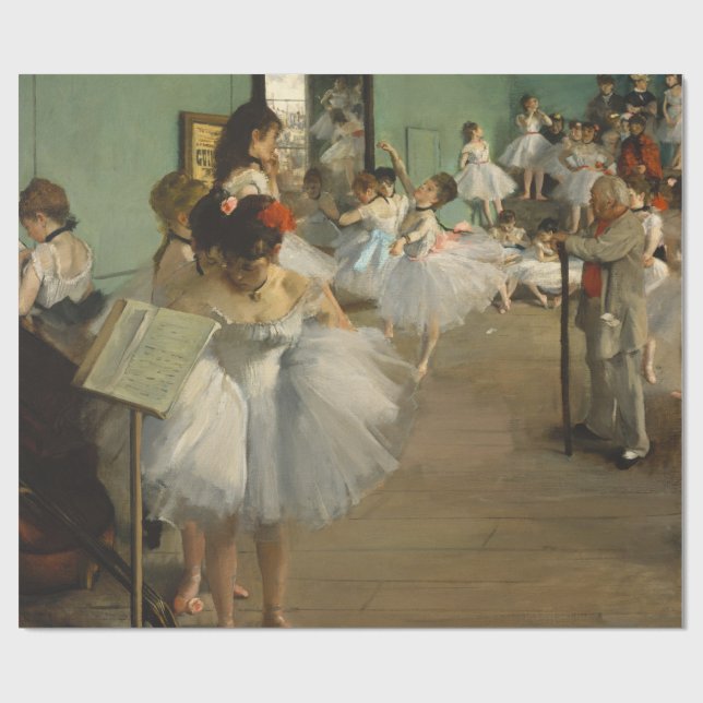Degas Dance Class Ballet Dancers Ballerina Art Wrapping Paper (Flat)