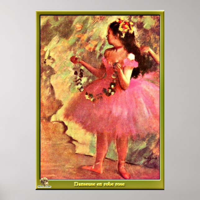 Degas - Dancer in Pink Dress-1880 Poster (Front)