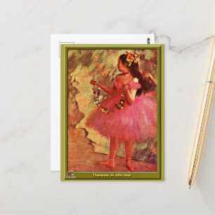 Degas - Dancer in Pink Dress Postcard
