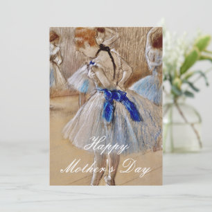 Degas Dancer With Blue Ribbon  Holiday Card