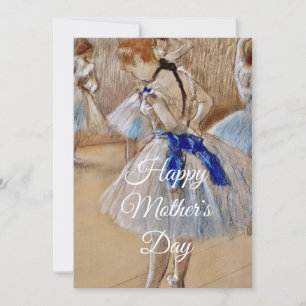 Degas Dancer With Blue Ribbon Holiday Card