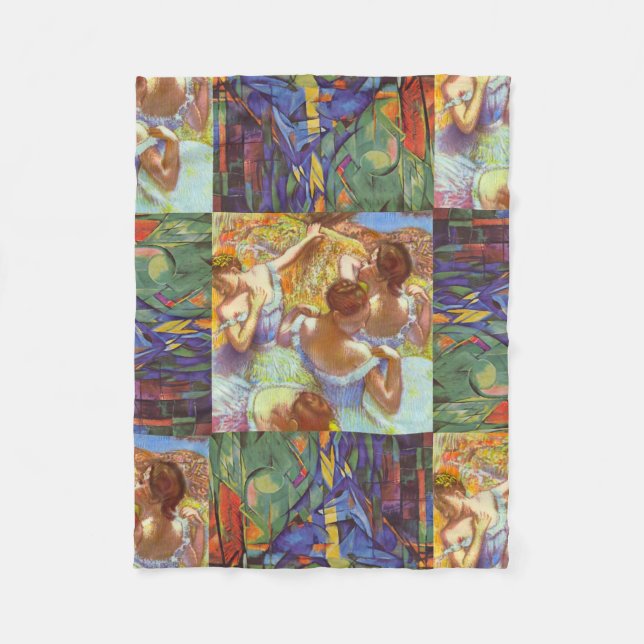 Degas' Dancers and Marc's Deer Fleece Blanket (Front)