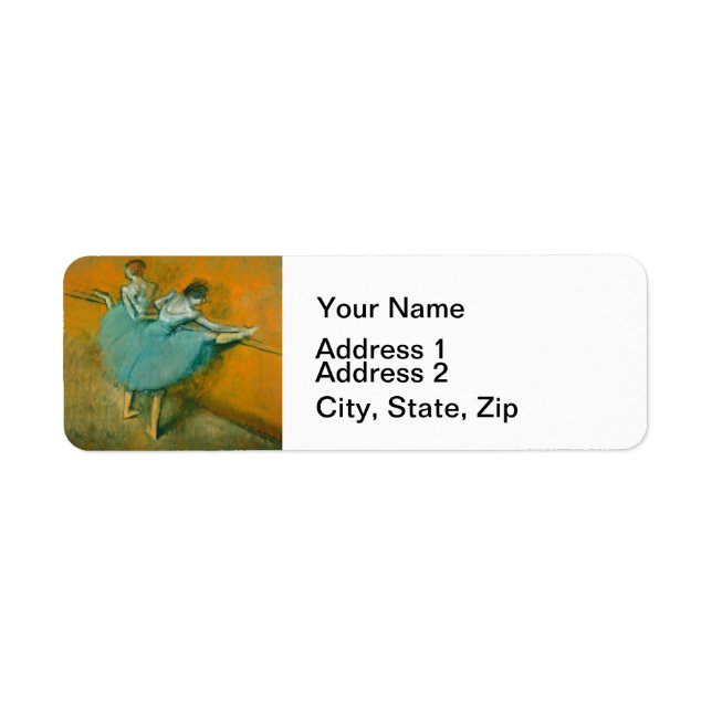 Degas Dancers at the Bar Ballet Return Address Label (Front)