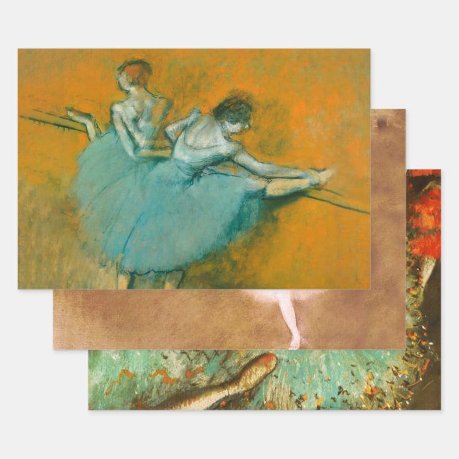Degas Dancers at the Bar Ballet Wrapping Paper Sheet (Set)