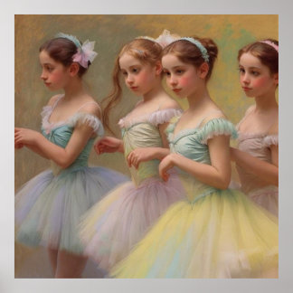 Degas dancers in soft colors poster