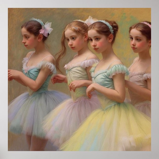 Degas dancers in soft colors poster (Front)