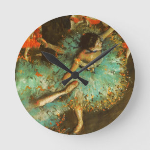 Degas Green Dancer Ballet Impressionist Round Clock