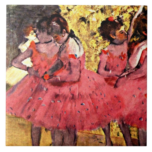Degas - The Pink Dancers Ceramic Tile (Front)