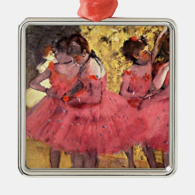 Degas - The Pink Dancers Metal Ornament (Front)