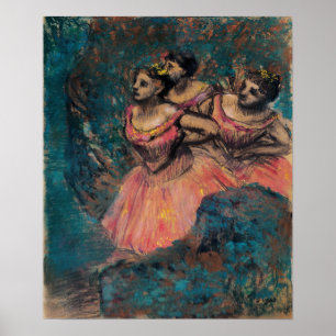 Degas - Three Dancers In Red Costume Poster