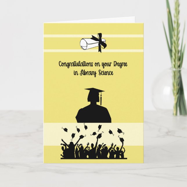 Degree Card in Library Science with Female Grad. (Front)