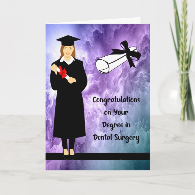 Degree in Dental Surgery Female Congratulations Card (Front)