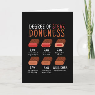 Degree Of Steak Doneness Meat Grill BBQ Card