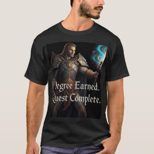 Degree Quest Complete. Fantasy Warrior Mens Tshirt