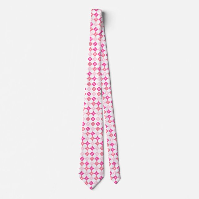 Degrees of Pink Argyle Custom Tie (Front)