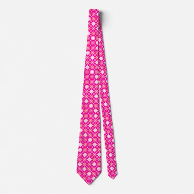 Degrees of Pink Argyle II Patterned Tie (Front)