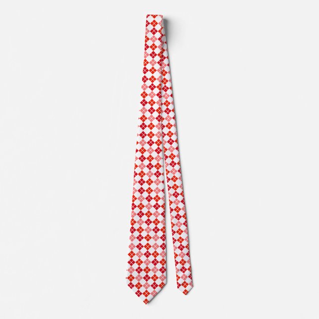 Degrees of Red Argyle III Custom Necktie (Front)