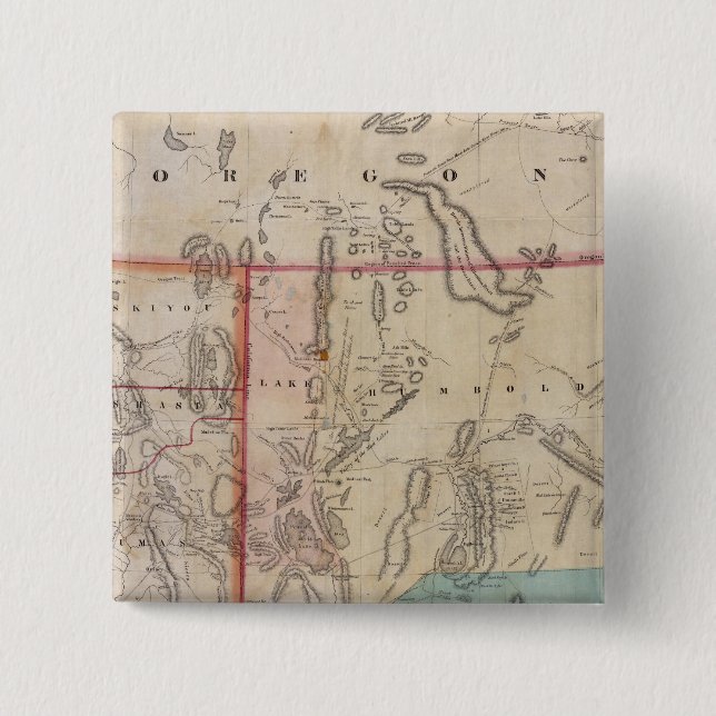 DeGroot's Map of Nevada Territory 15 Cm Square Badge (Front)