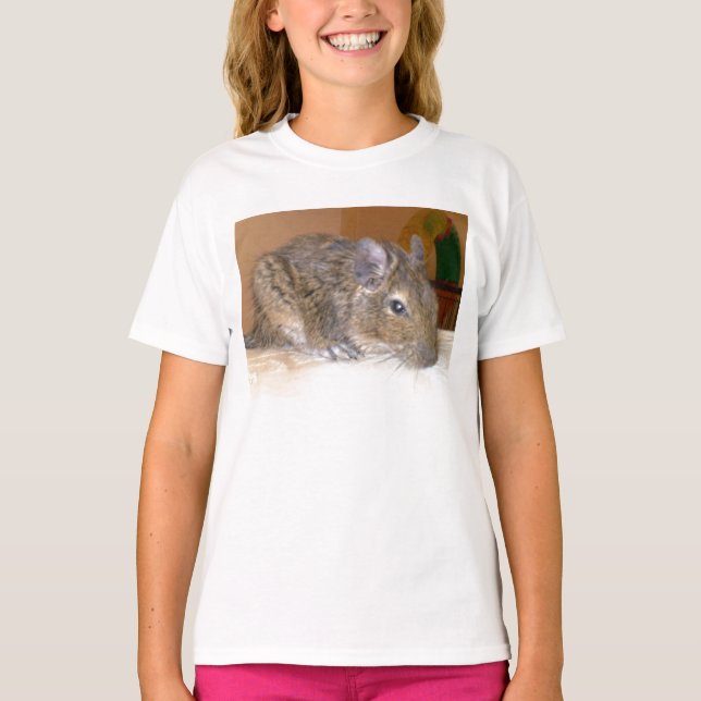Degu relaxing cute girls t shirt (Front)