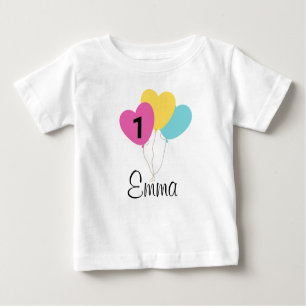 DEIN DESIGN/Name First Birthday of balloon Baby T-Shirt