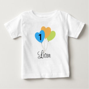 DEIN DESIGN/Name First Birthday of balloon Boy Baby T-Shirt