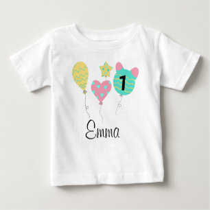 DEIN DESIGN/Name First Birthday of balloons Baby T-Shirt
