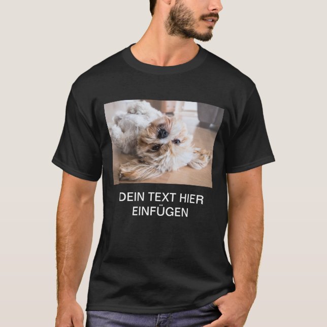  DEIN DESIGN/TEXT/FOTO Herren Hund schwarz T-Shirt (Front)