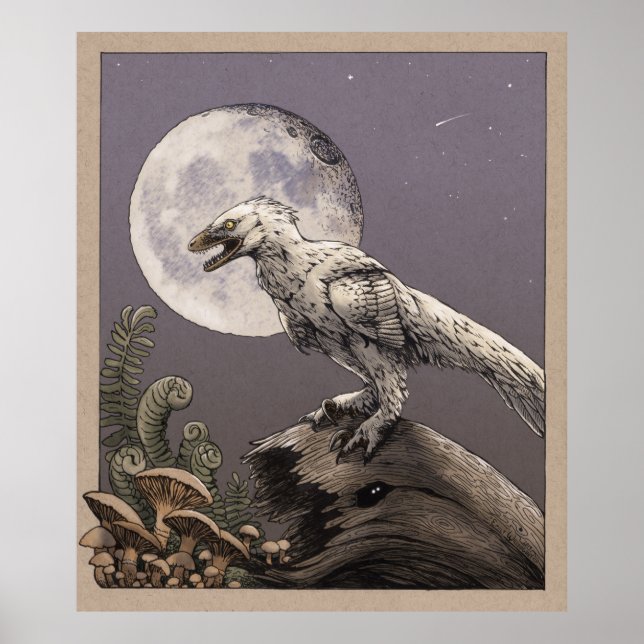 Deinonychus and the Moon Poster (Front)